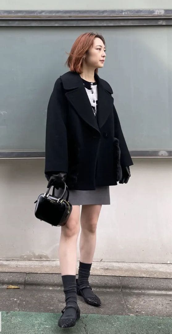 ファーポケットピーコート