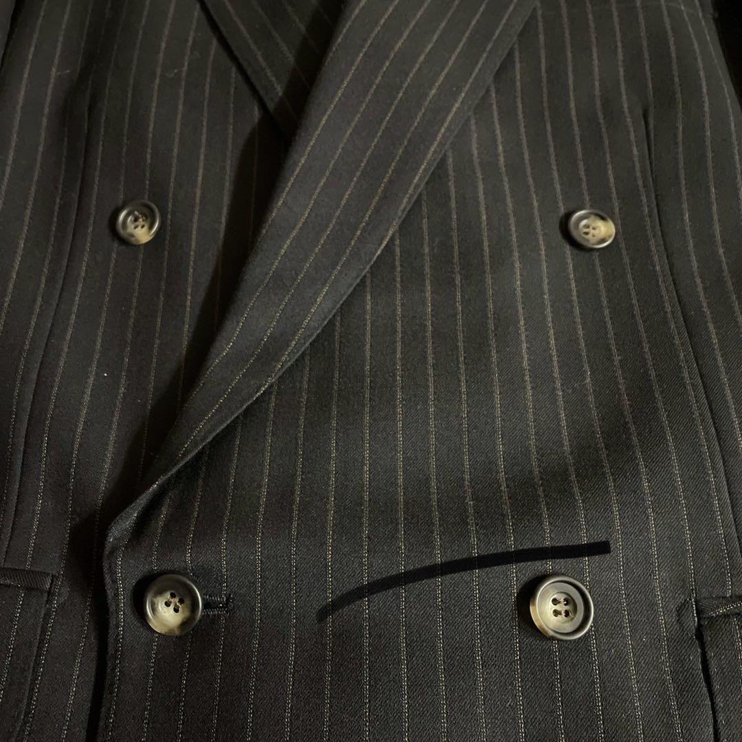 極美品 極上ウール ダブルスーツ× LOUIS VUITTON ダミエ柄ネクタイ