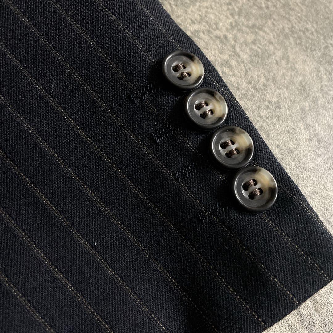 極美品 極上ウール ダブルスーツ× LOUIS VUITTON ダミエ柄ネクタイ