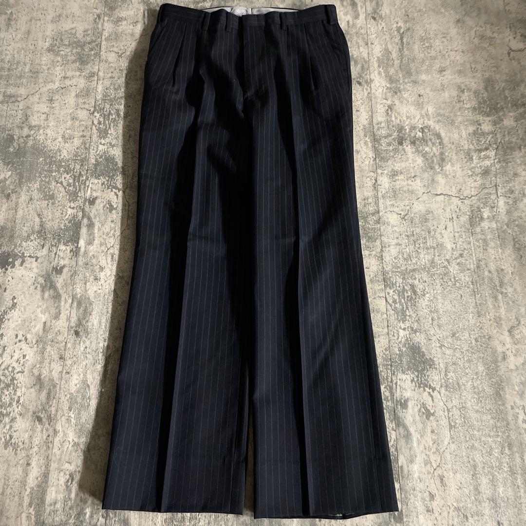 極美品 極上ウール ダブルスーツ× LOUIS VUITTON ダミエ柄ネクタイ