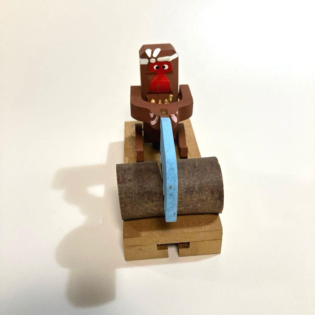 郷土玩具　長野　奈良井のからくり玩具　木挽き猿　中西康二　こけし　民芸　木彫り