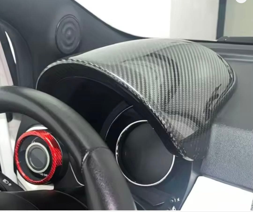 アバルト 500 595 メーターフードカバー リアルカーボン 左ハンドル車用