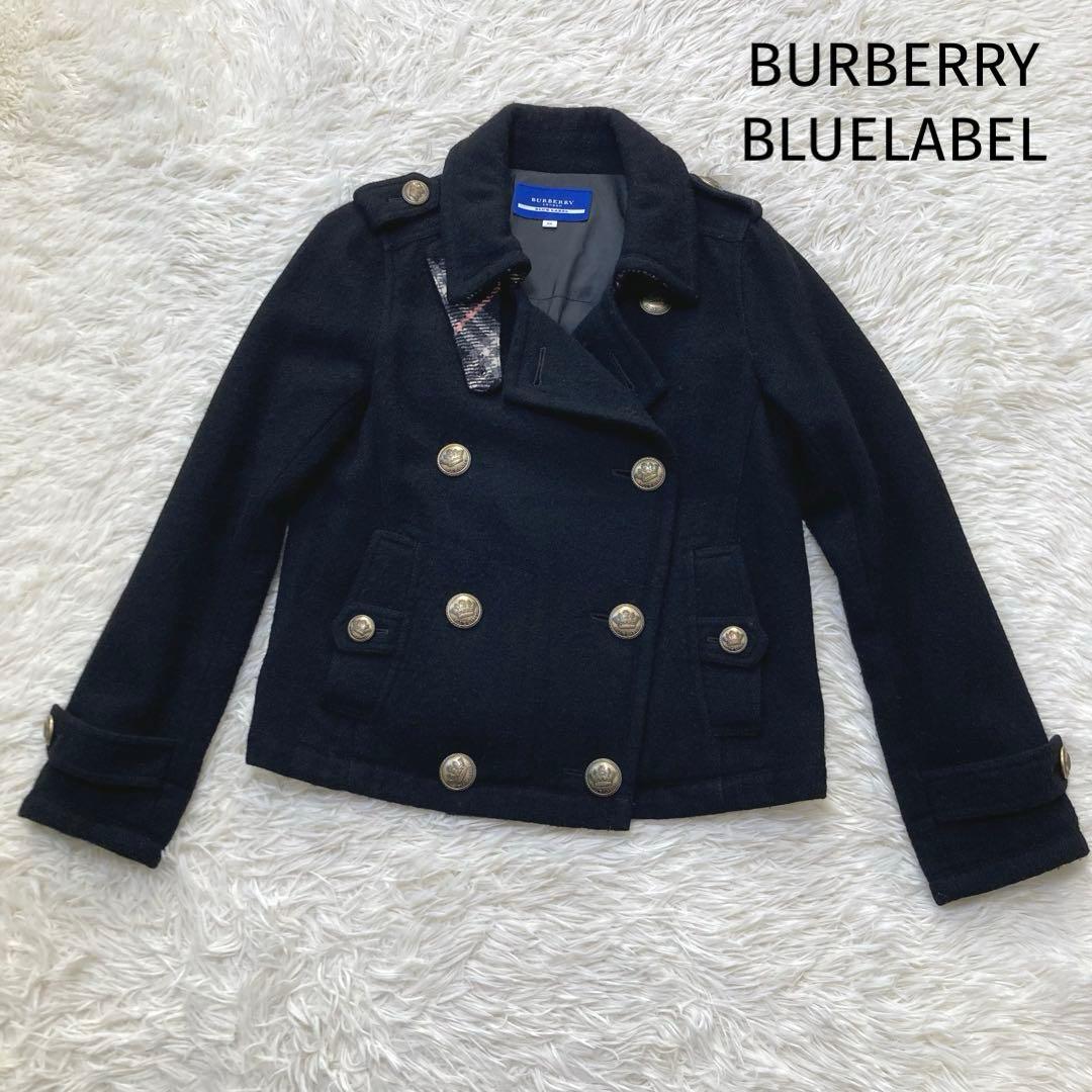 Ⓜ️ 　バーバリーブルーレーベル　金ボタン　ピーコート　ナポレオン　ウール