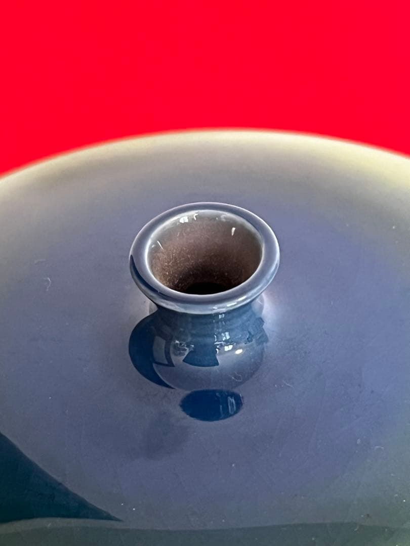 人間国宝 三代 徳田八十吉（正彦銘）碧明釉 壺 管理T272