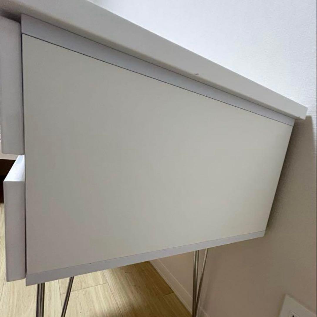 【完成品】120cm デスク パソコンデスク 机 学習机 勉強机 ホワイト