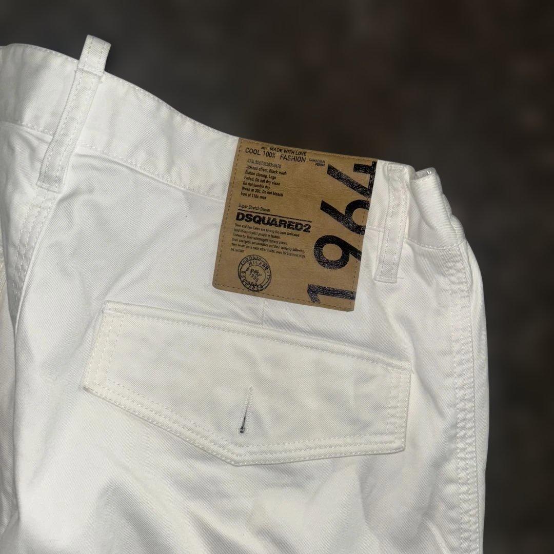 DSQUARED2 カーゴパンツ ホワイト 白 極太 ストリート