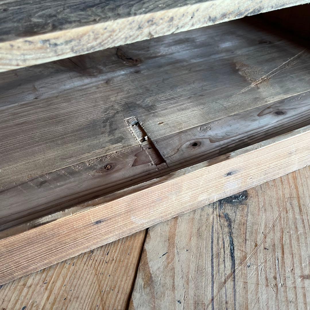 アンティーク 仕切り棚 チェスト 食器棚 書類棚 無垢材 無塗装