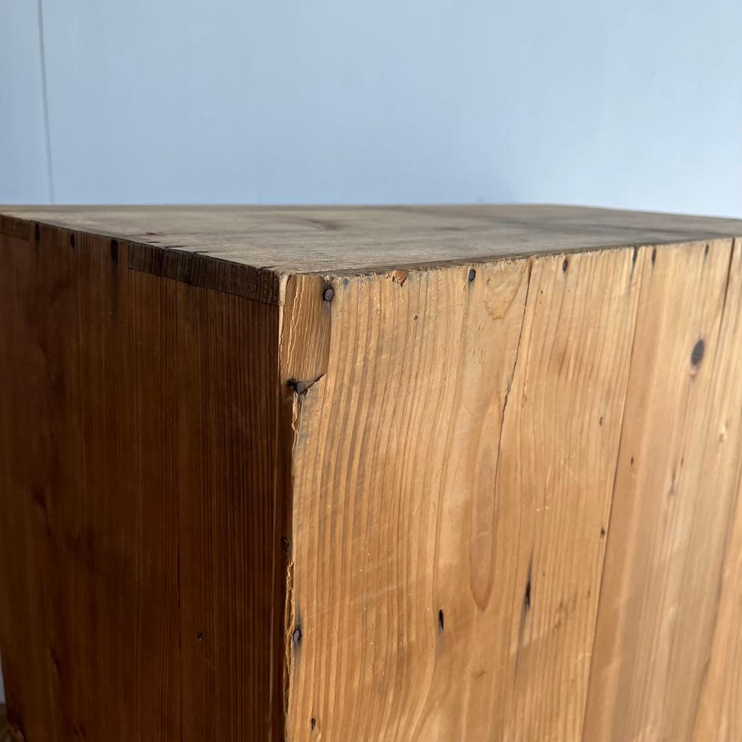 アンティーク 仕切り棚 チェスト 食器棚 書類棚 無垢材 無塗装