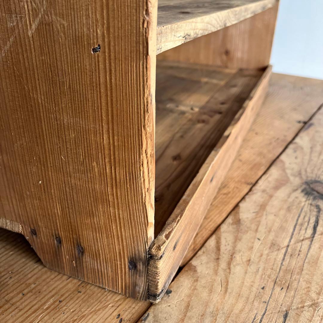 アンティーク 仕切り棚 チェスト 食器棚 書類棚 無垢材 無塗装