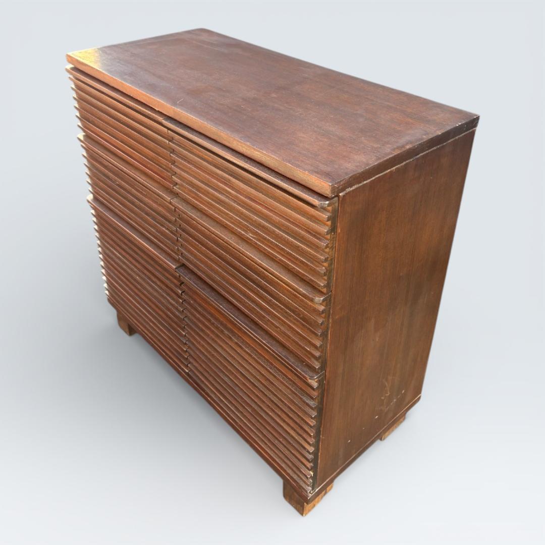 ルーバーキャビネット 幅85cm 木製 リビングボード 隠せる収納