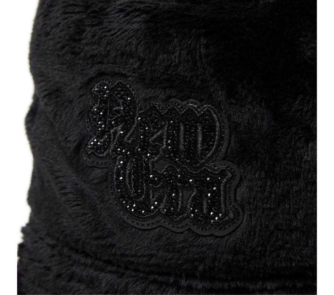 バケット01 セーラーブリムMicro Fur Rhinestone ブラック