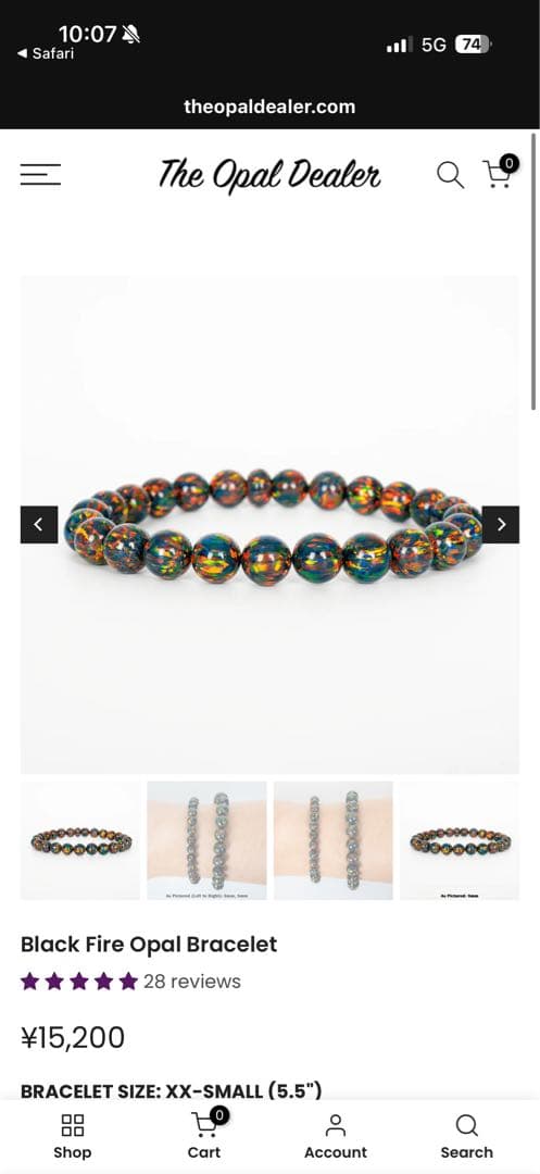 ブラックファイアオパール ブレスレット