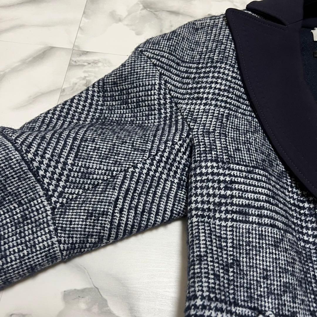 【美品】スポーツマックス　クチートアマーノ　チェスターコート　ゴートレザー　紺