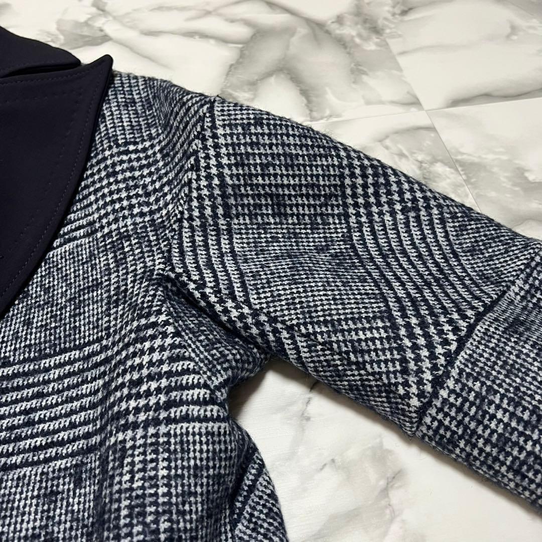 【美品】スポーツマックス　クチートアマーノ　チェスターコート　ゴートレザー　紺