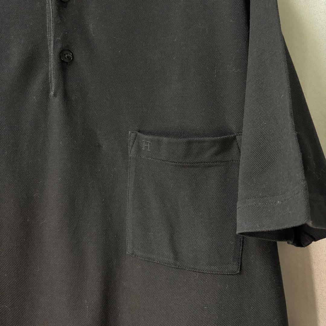 HERMES エルメス イタリア製 BLACK ブラック ポロシャツ
