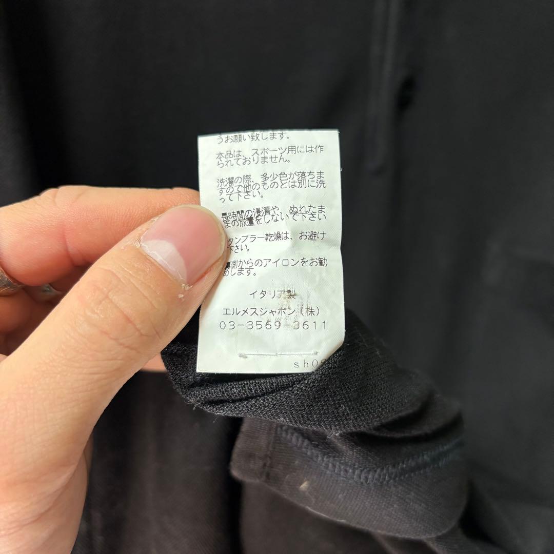 HERMES エルメス イタリア製 BLACK ブラック ポロシャツ