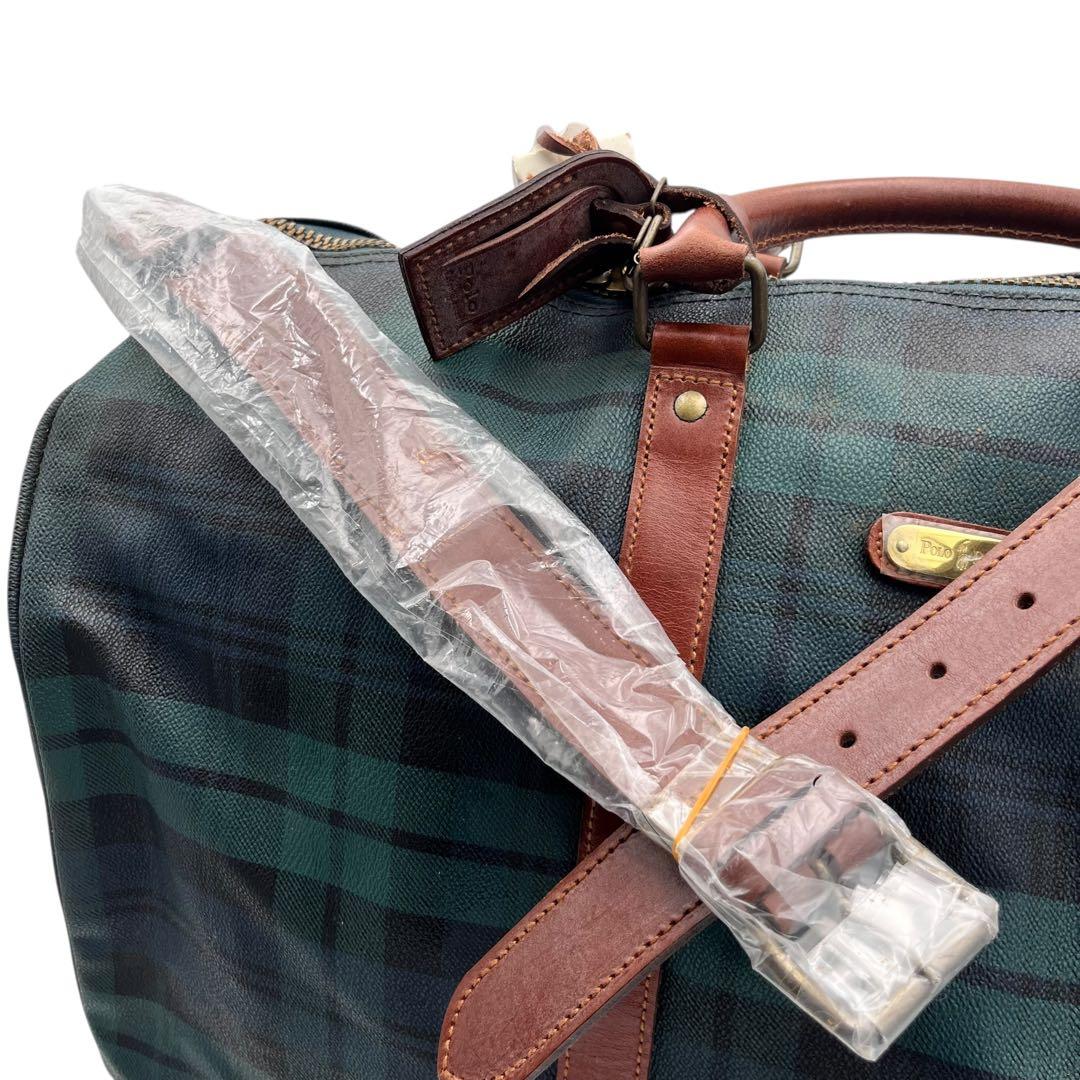 【ブラシ・南京錠付き】RALPH LAUREN ボストンバッグ レザー