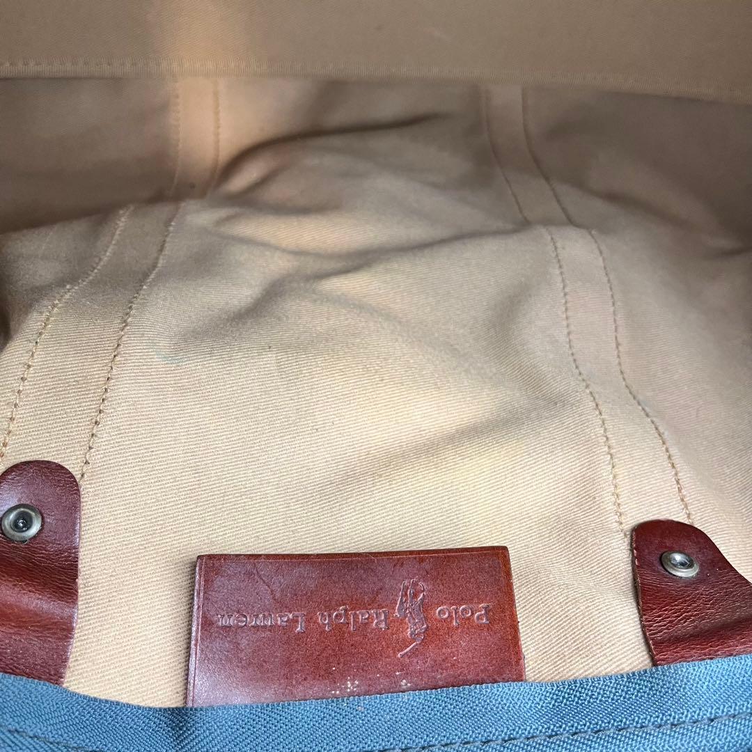 【ブラシ・南京錠付き】RALPH LAUREN ボストンバッグ レザー