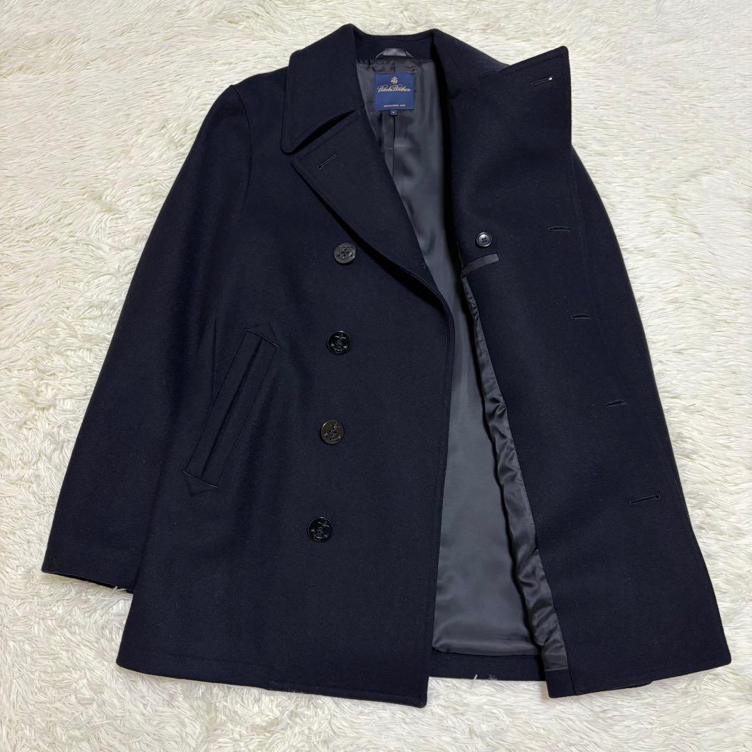 美品 ブルックスブラザーズ ピーコート ネイビー　ウール メンズ ダブル S