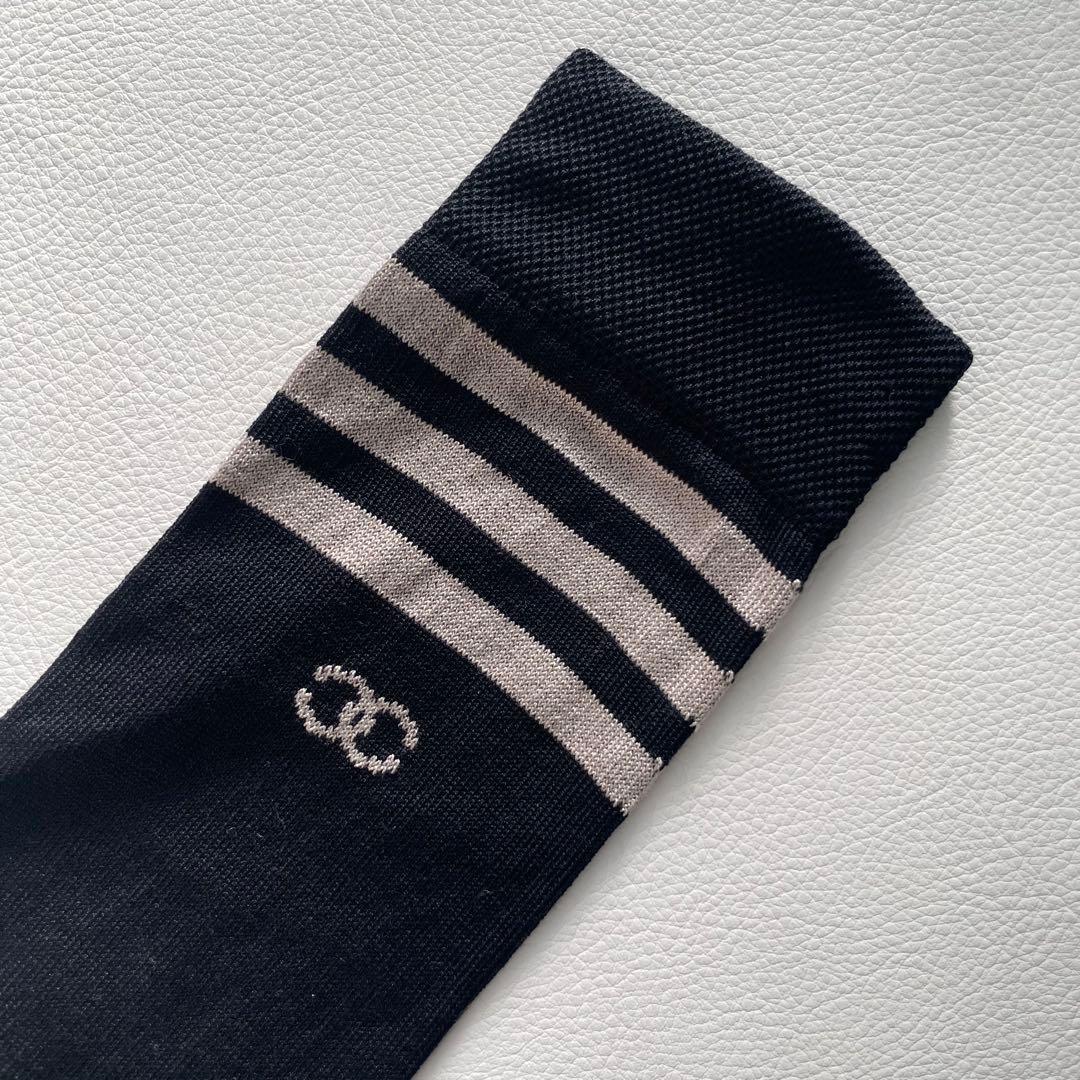 激レア 入手困難 未使用 シャネル ココマーク ハイソックス 靴下 ブラック黒