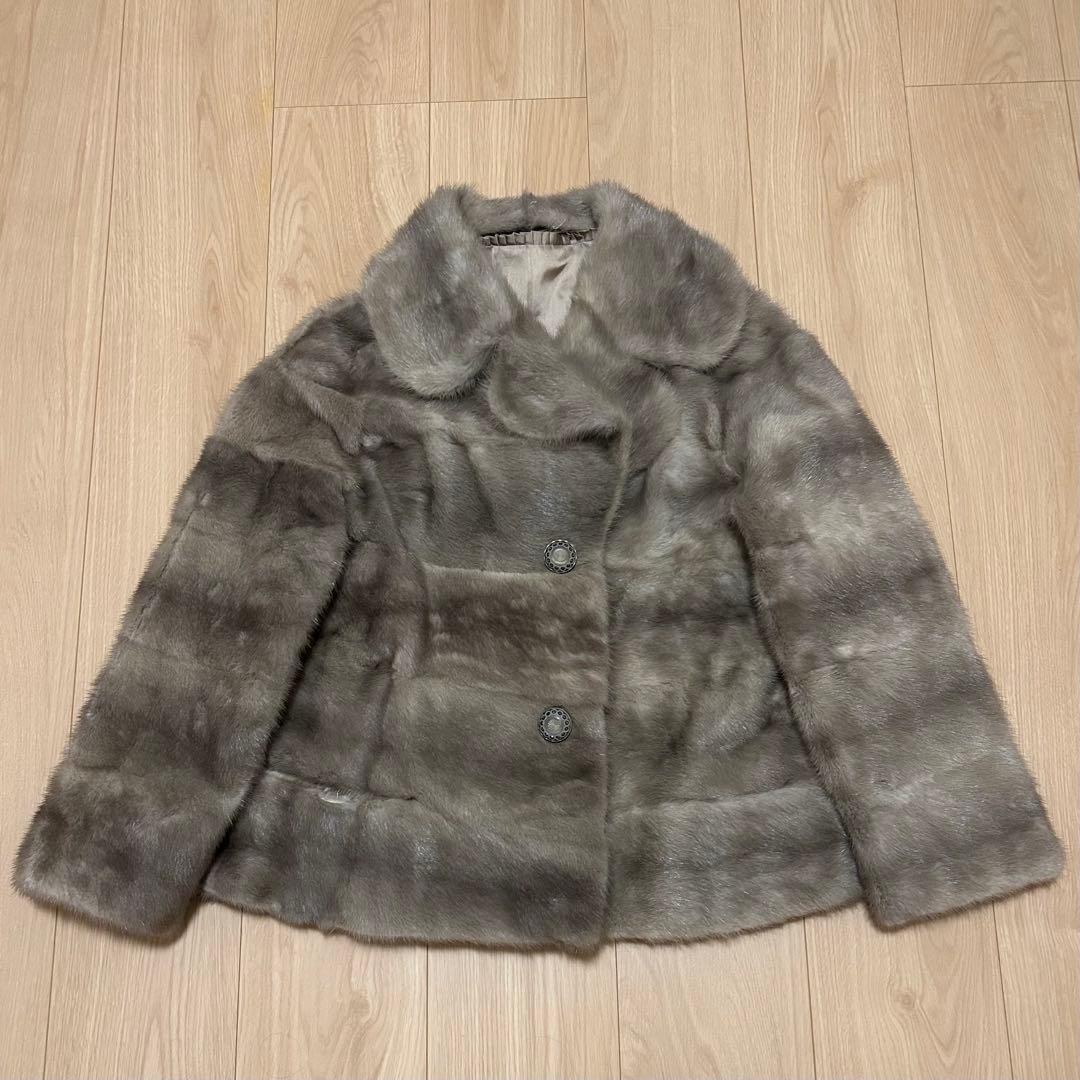 【希少】サファイアミンク　毛皮　コート　ファー　ムーンバット　ミンクファー　AQ