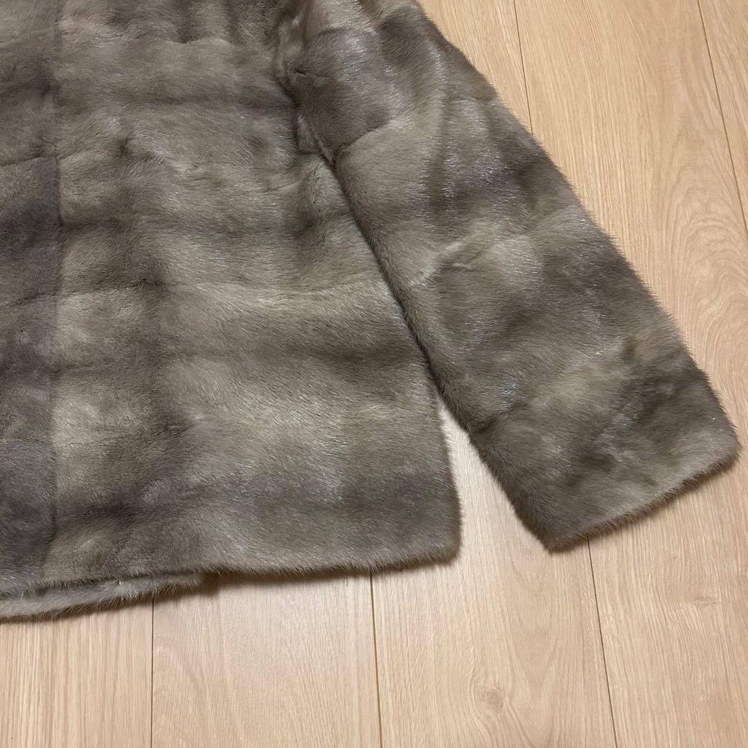 【希少】サファイアミンク　毛皮　コート　ファー　ムーンバット　ミンクファー　AQ