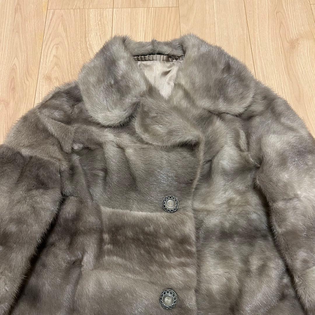 【希少】サファイアミンク　毛皮　コート　ファー　ムーンバット　ミンクファー　AQ