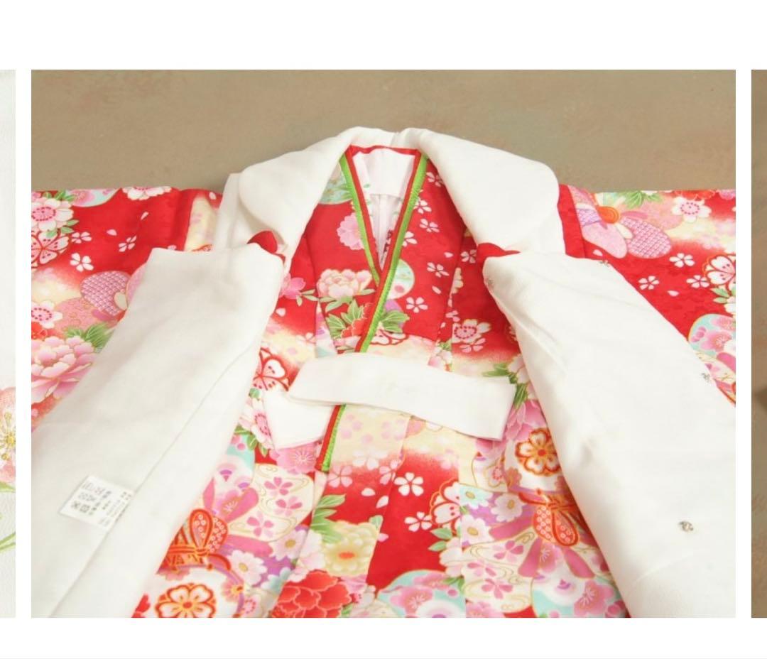 赤い花柄着物セット 子供用 七五三