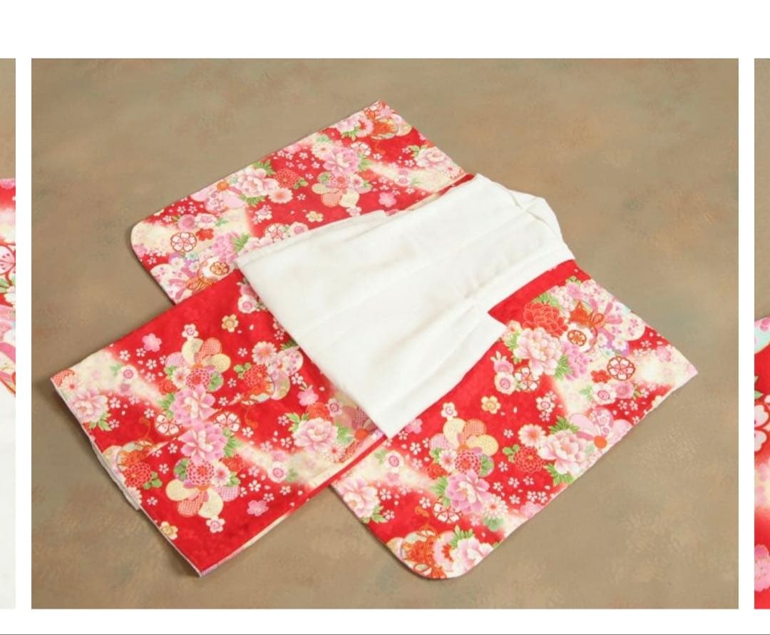 赤い花柄着物セット 子供用 七五三