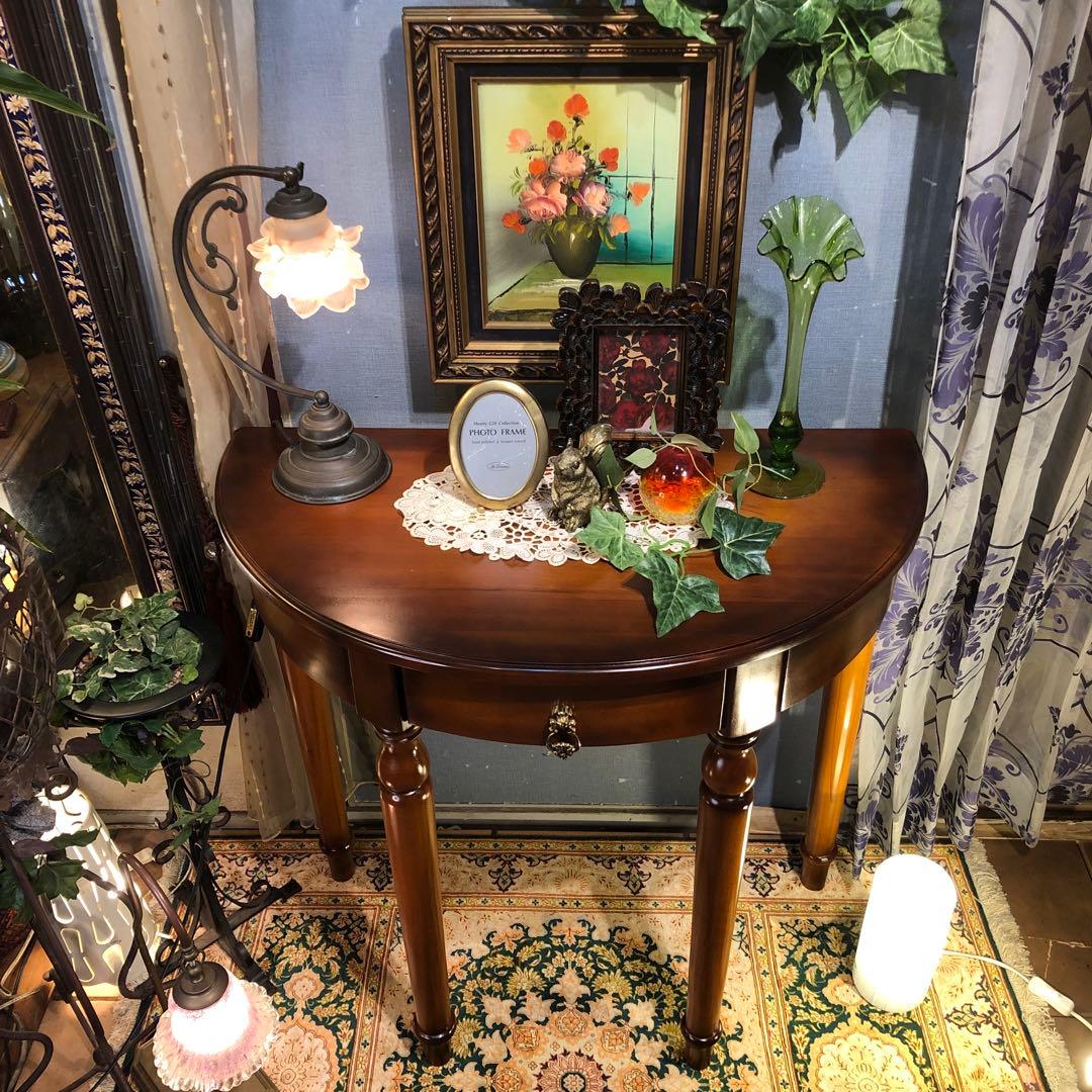 MMsale ヴィンテージ ハーフラウンドアクセントコンソールキャビネット