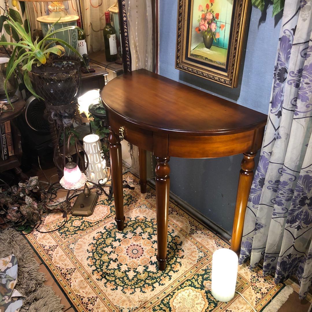 MMsale ヴィンテージ ハーフラウンドアクセントコンソールキャビネット