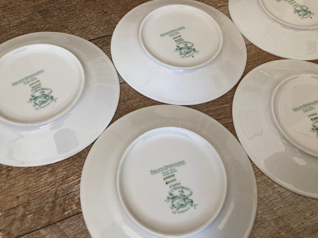 未使用フランス⭐︎Limogesフィリップ・デズリエ　カクテルプレート 6枚セット