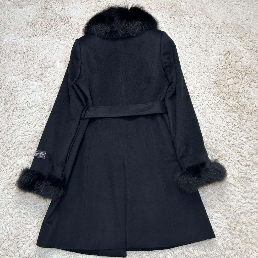 極美品⭐︎ SAGAFURS カシミヤ 100% ベルト コート 黒 フォックス