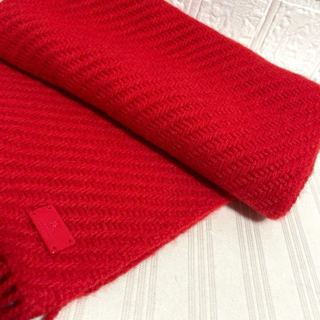 美品 バーバリー BURBERRY カシミヤ100% マフラー 赤