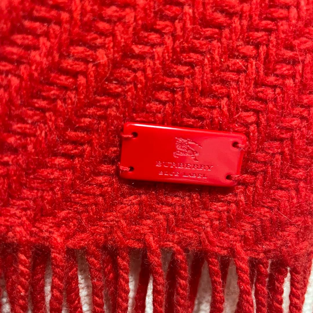 美品 バーバリー BURBERRY カシミヤ100% マフラー 赤