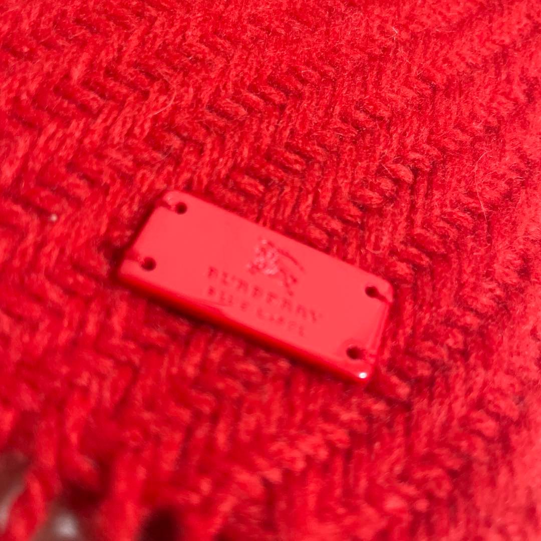 美品 バーバリー BURBERRY カシミヤ100% マフラー 赤