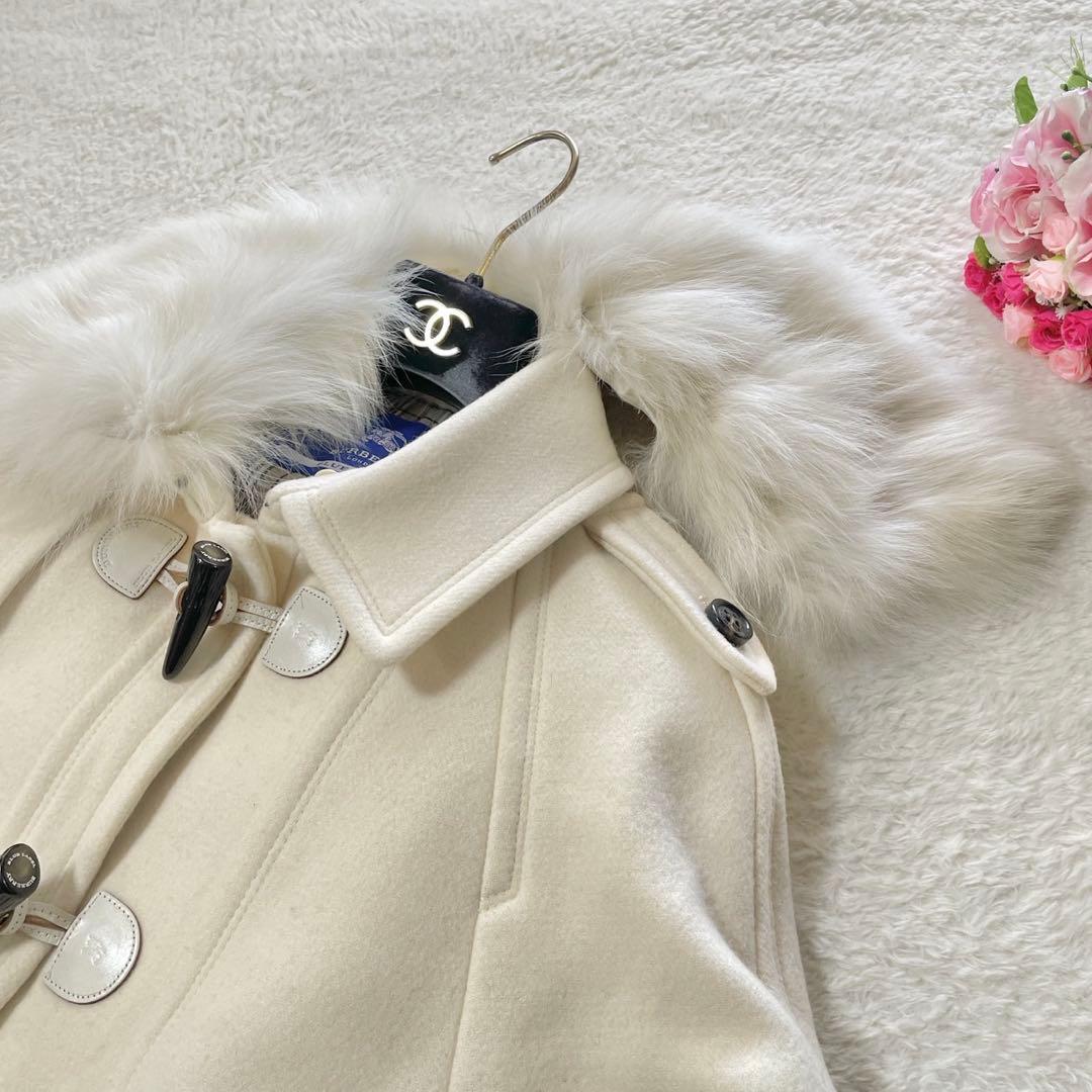 美品● バーバリーブルーレーベル ポンチョ ファー フォックス ウール 38