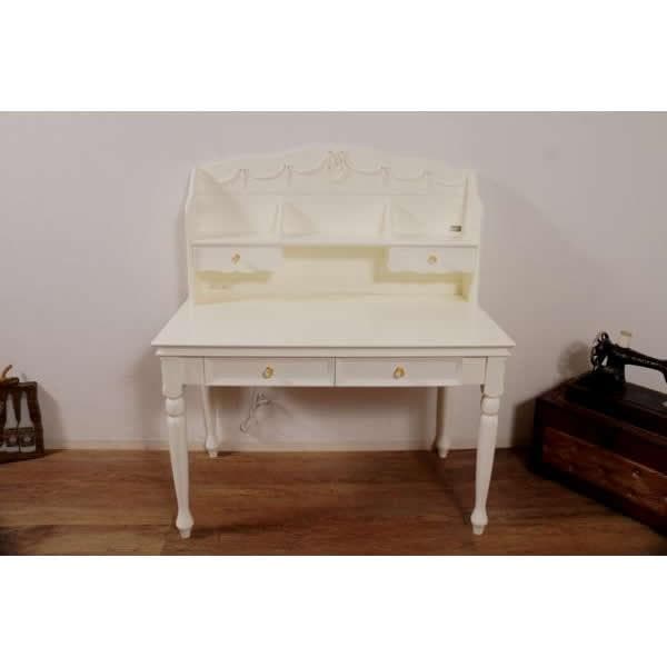 【新品訳あり】天然木 無垢 ロココ調 デスク アウトレット 勉強机 学習机