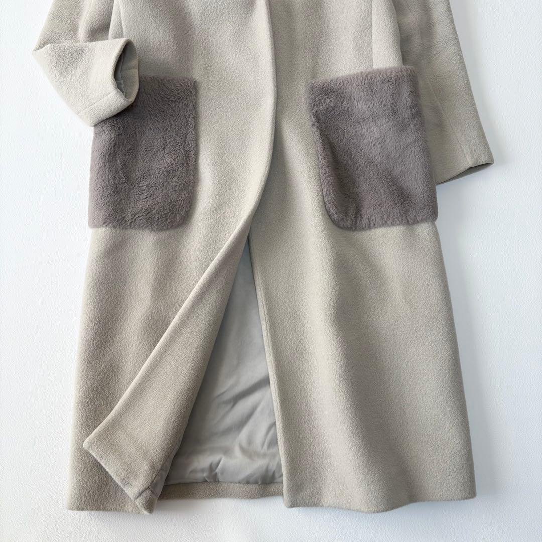 タグ付き＊HERNO ヘルノ アンゴラ フーデッドロングコート ファー タグ付き