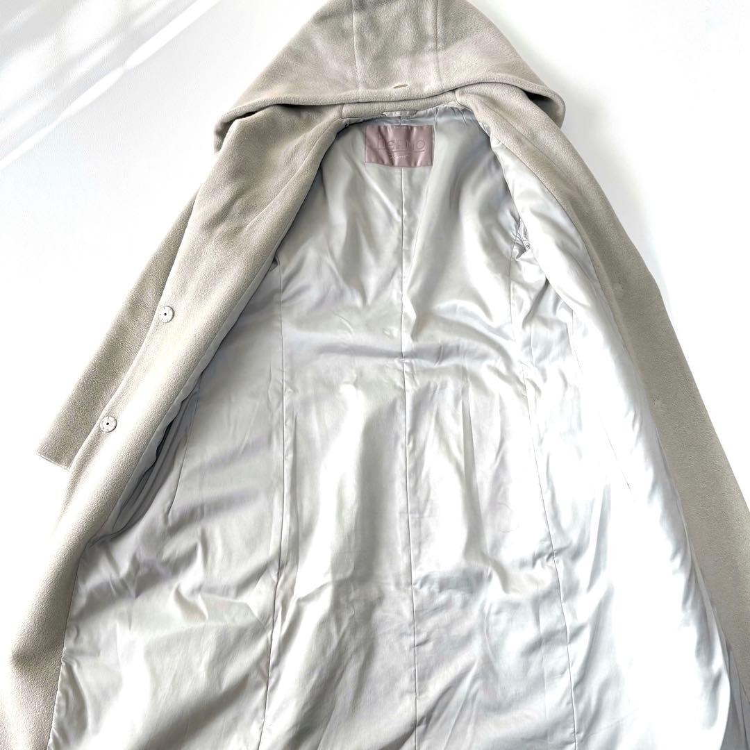 タグ付き＊HERNO ヘルノ アンゴラ フーデッドロングコート ファー タグ付き