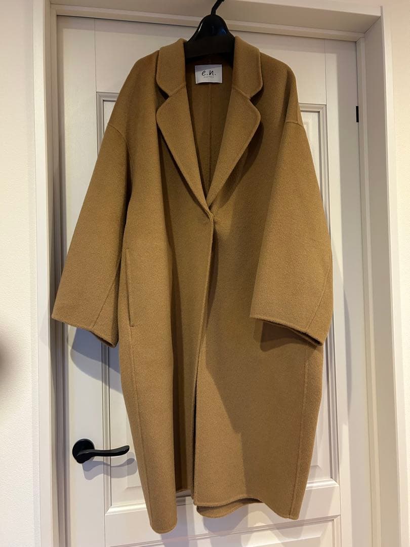 evernavy リバーロングコクーンコートM キャメル