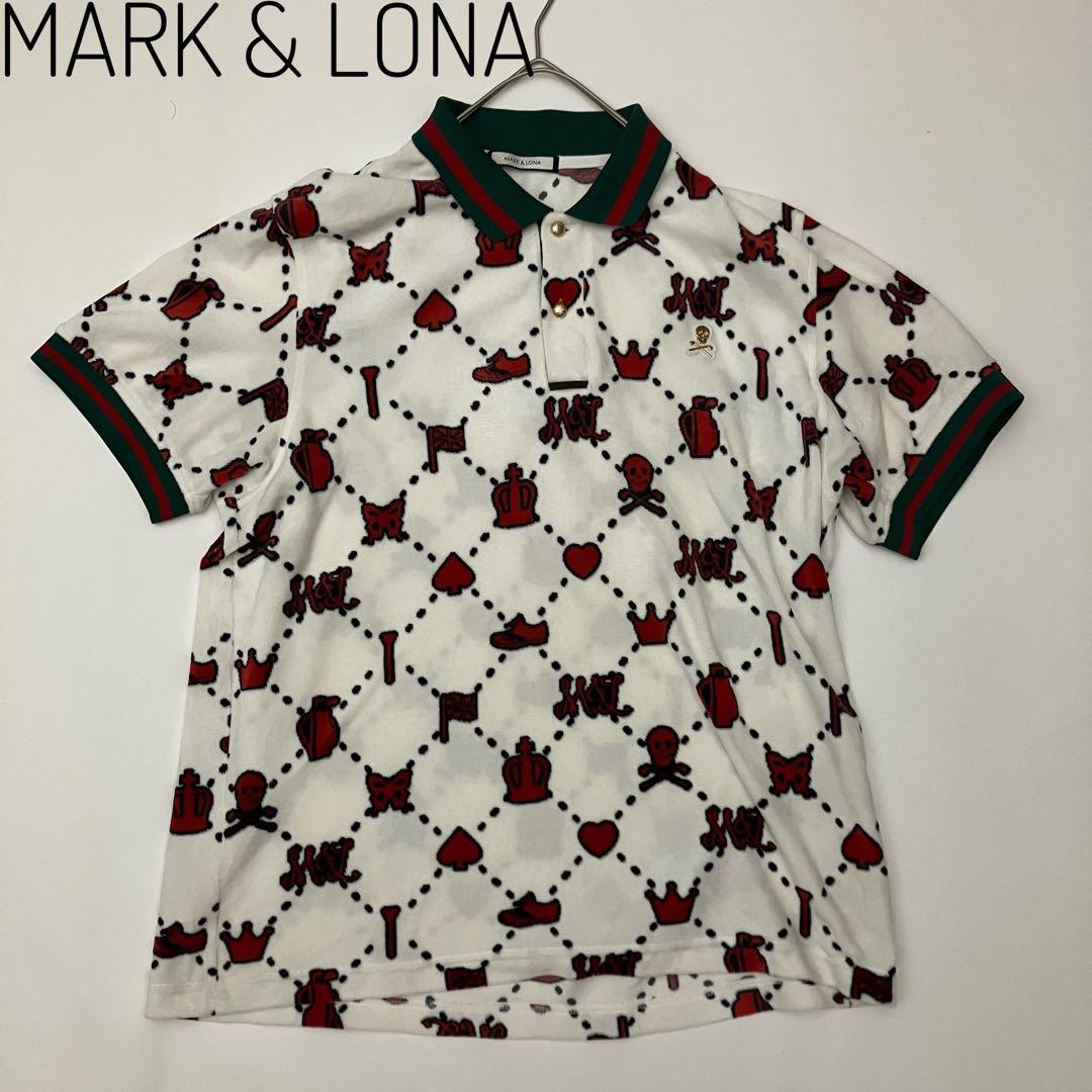 ✨洗える　サイズ50✨MARK&LONA ポロシャツ　ゴールド　総柄