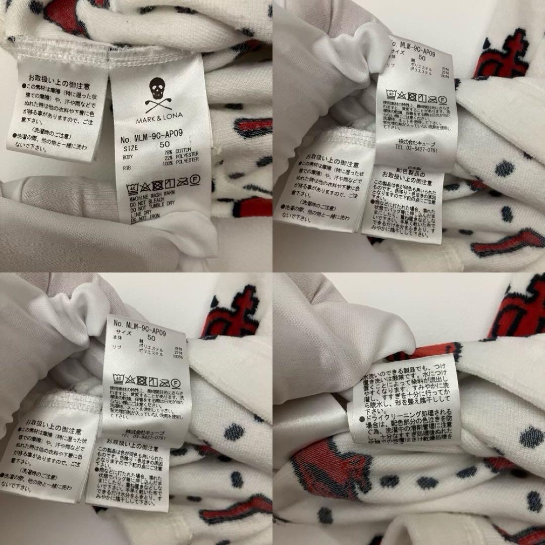 ✨洗える　サイズ50✨MARK&LONA ポロシャツ　ゴールド　総柄