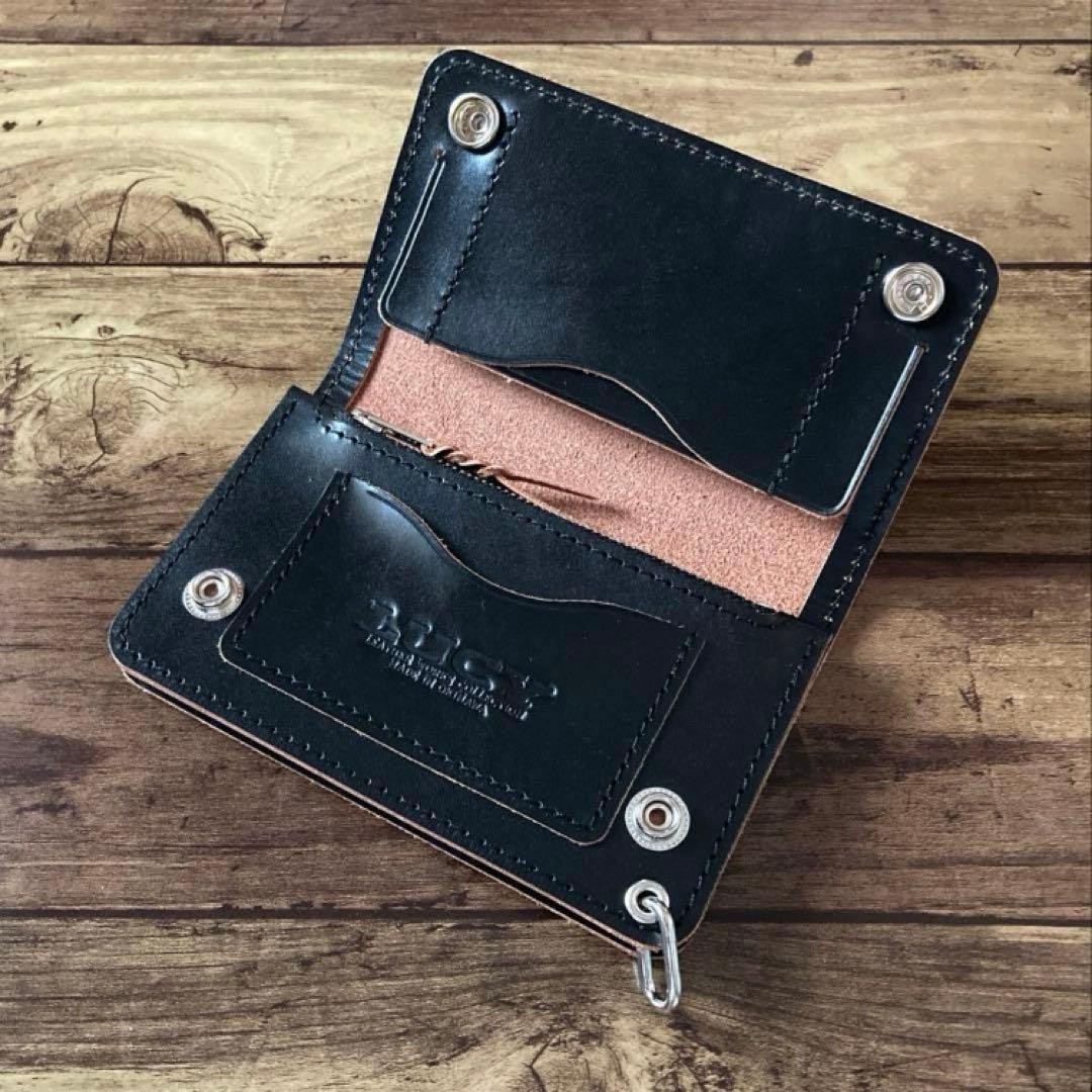 【hide SORA】ミドルトラッカーウォレット【お札を折らずに収納】