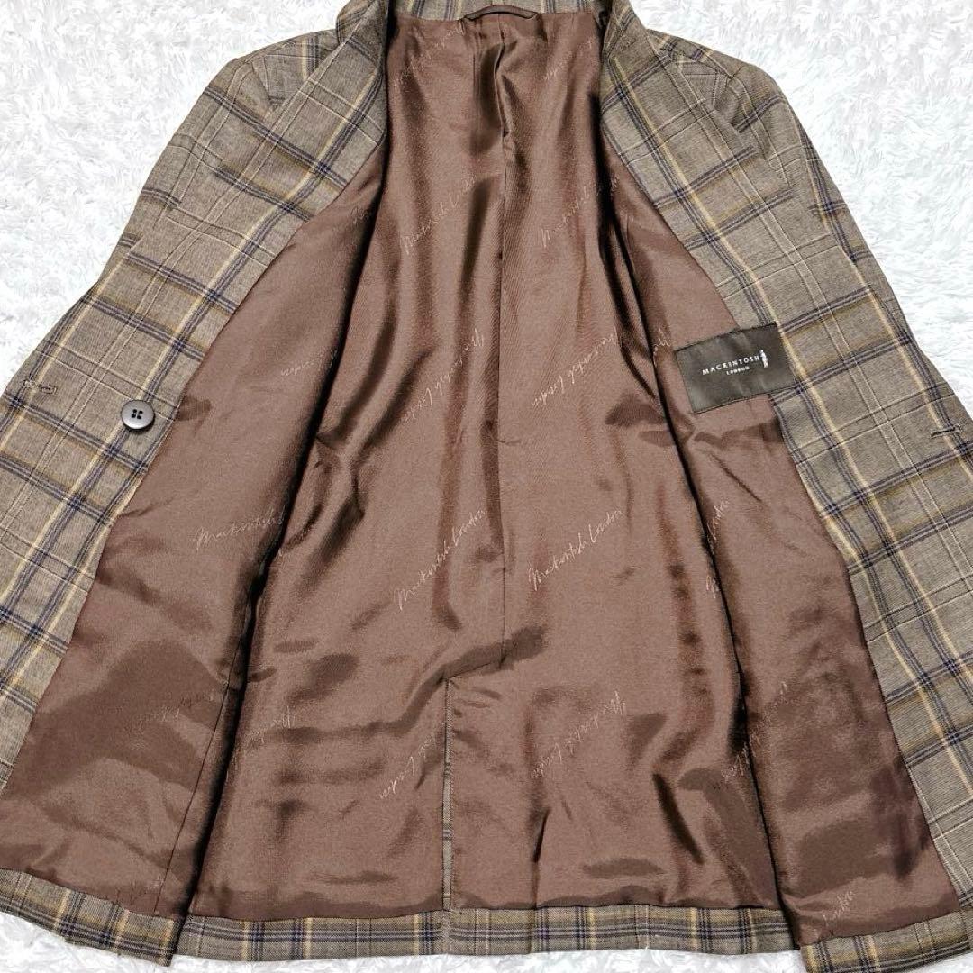 美品✨マッキントッシュロンドン バソランウールツイルジャケット チェック 茶 M