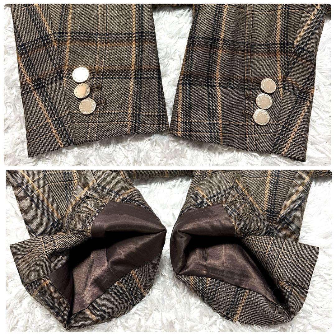 美品✨マッキントッシュロンドン バソランウールツイルジャケット チェック 茶 M