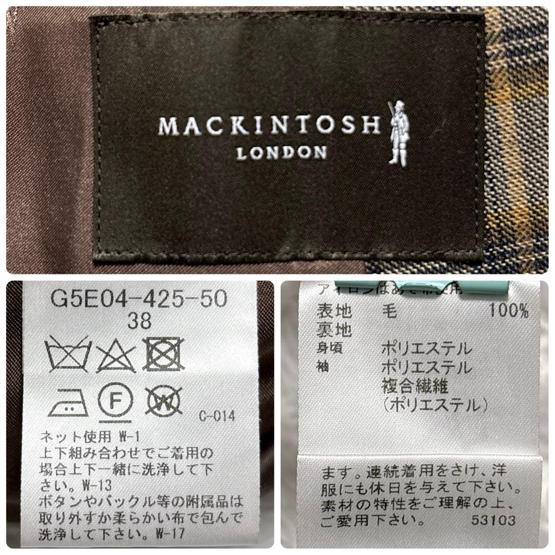 美品✨マッキントッシュロンドン バソランウールツイルジャケット チェック 茶 M