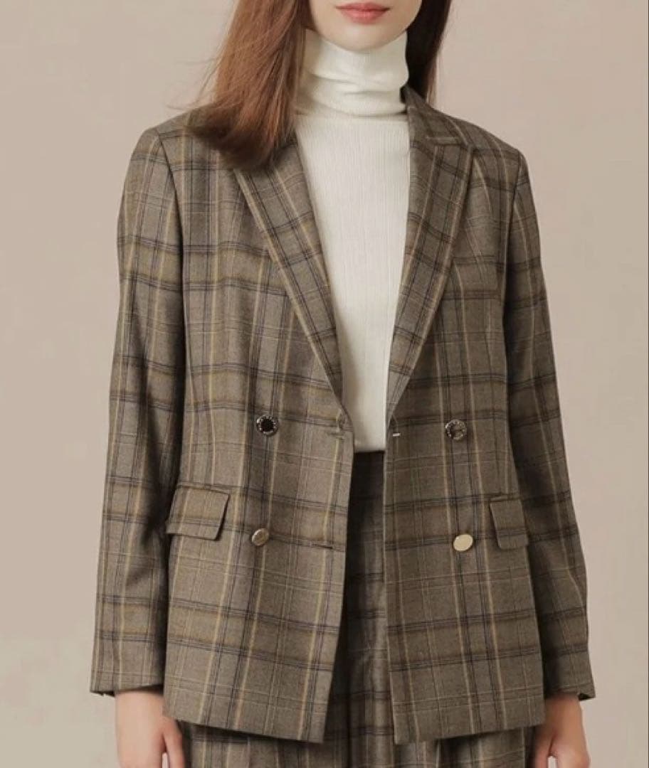 美品✨マッキントッシュロンドン バソランウールツイルジャケット チェック 茶 M