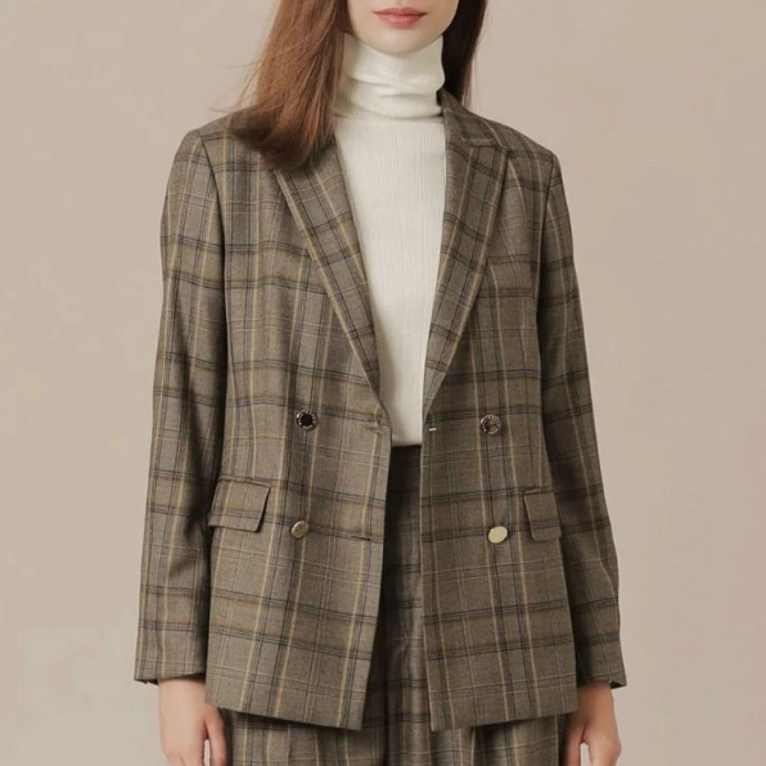 美品✨マッキントッシュロンドン バソランウールツイルジャケット チェック 茶 M