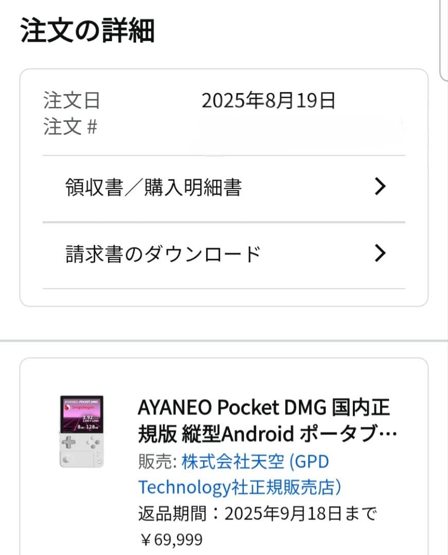 AYANEO Pocket DMG 国内正規版 縦型Android